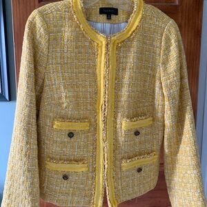 Talbots Yellow Tweed Jacket - Women's Bouclé Boxy Coat